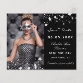 Orçamento preto Foto de aniversário Salve a Data