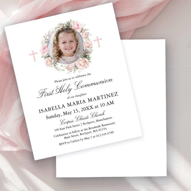 Orçamento Primeira Comunhão Rosa Foto Floral (Criador carregado)
