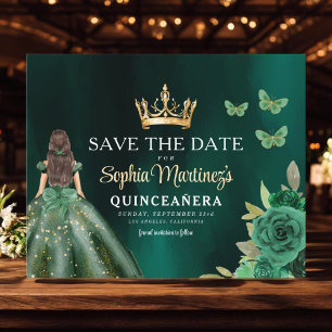 Orçamento Princesa Verde Quinceañera Salvar Data