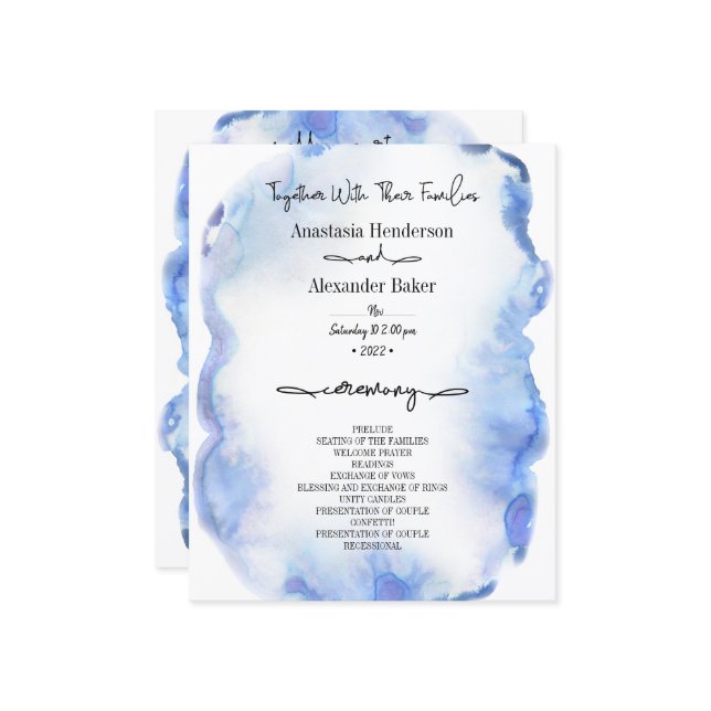 Orçamento/Programa Elegante de Casamento. (Frente/Verso In Situ)