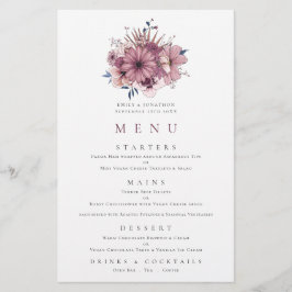 Orçamento Púrpura Berry Rosa Florais Menu Casament