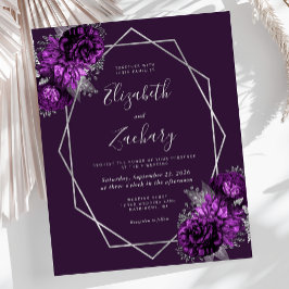 Orçamento Quadro de Prata Floral Roxo Casamento Am
