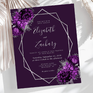 Orçamento Quadro de Prata Floral Roxo Casamento Am