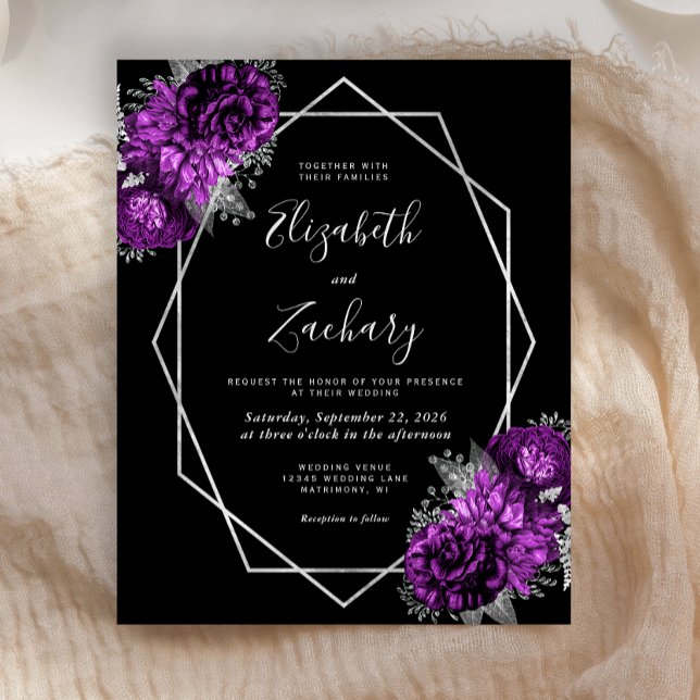 Orçamento Quadro de Prata Floral Roxo Casamento Pr (Criador carregado)