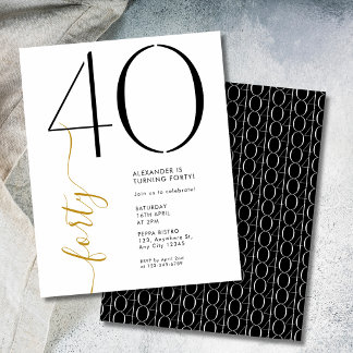 Orçamento Quarenta Preto Branco Dourado 40º Aniver
