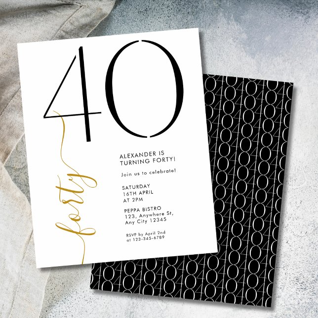 Orçamento Quarenta Preto Branco Dourado 40º Aniver (Criador carregado)