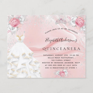 Orçamento Quinceanera blush cor-de-rosa vestido t