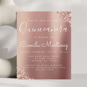 Orçamento Quinceanera Blush Pink - Rosa Dourado Br