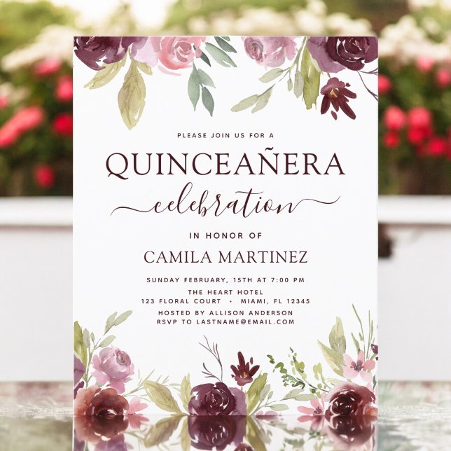 Orçamento Quinceanera Burgundy Blush Rosa (Criador carregado)