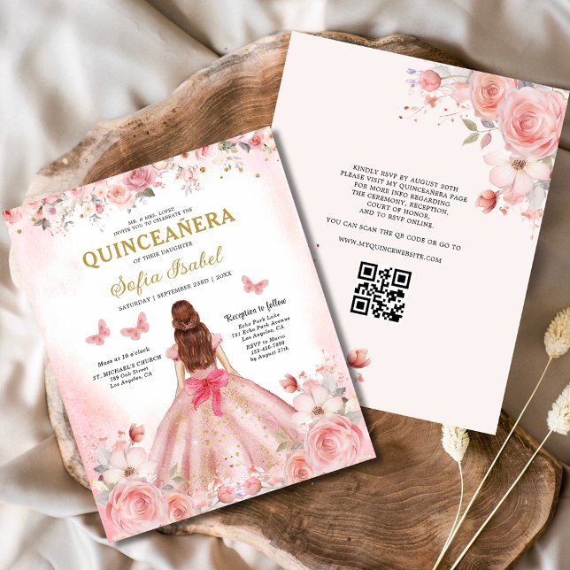 Orçamento Quinceañera Código QR Cor - de-Laca Rosa (Criador carregado)