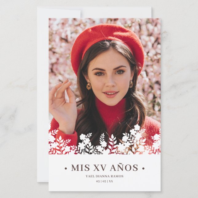 Orçamento Quinceañera Elegante Frame Floral Espanh (Frente)