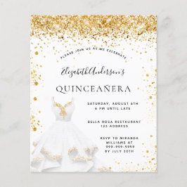 Orçamento Quinceanera White Gold Convite