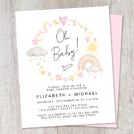 Orçamento Rainbow Baby Girl Casal Convite Chá