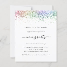 Orçamento Rainbow Glitter Noite Convite De Casamen