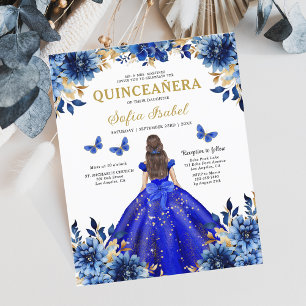 Orçamento Real Azul Bilíngue Espanhol Quinceanera