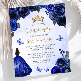 Orçamento Real Azul Dourado Quinceañera