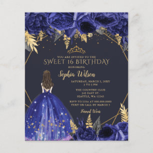 Orçamento Real Princesa Azul Sweet 16 Convite