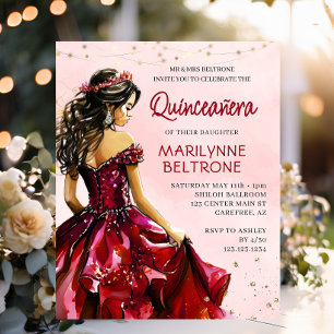 Orçamento Red Dourado Princesa Quinceañera