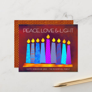 Orçamento Red Hanukkah Vela Paz Cartão de Amor