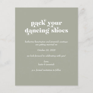 Orçamento Retro Tipografia Sage Verde Salvar Data