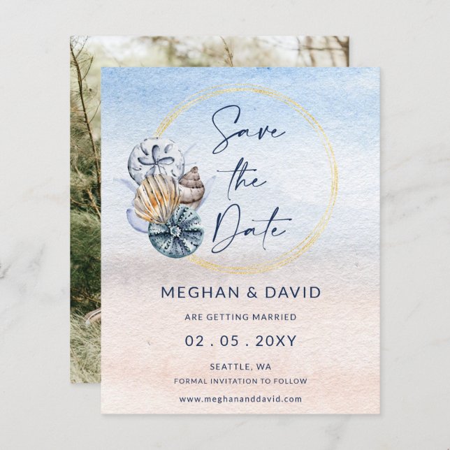 Orçamento Reúne Foto Da Praia Summer Salva A Data (Frente/Verso)