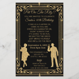 Orçamento Roaring 20 flapper Girl gangster convite