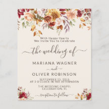 Orçamento Romântico Outono Floral Casamento Marfim