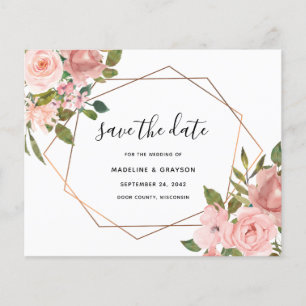 Orçamento Rosa Geométrica Pink Frame Save The Date