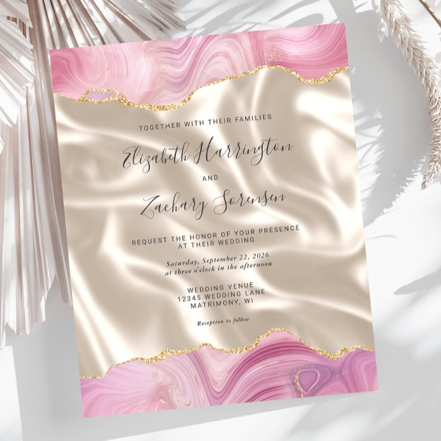Orçamento Rosa Pastel Dourado Ágata Seda Marfim Ca (Criador carregado)
