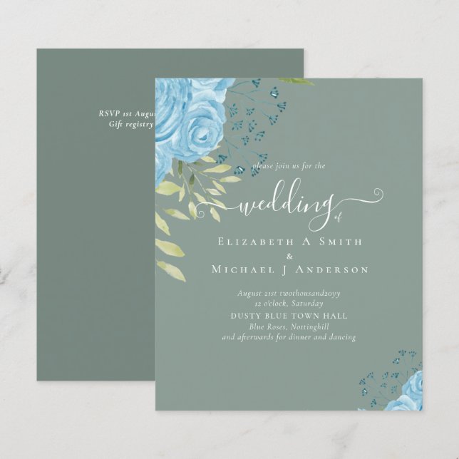 ORÇAMENTO Rosas Azuis Orçamento de Casamento (Frente/Verso)