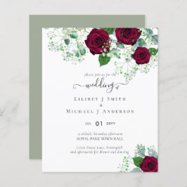 ORÇAMENTO Rosas Vermelhas Borgonha Gypsophila CASA