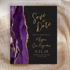 Orçamento Roxo Ágata Dourada Escuro Script Salve o