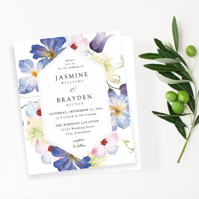 Orçamento Roxo Azul Floral Casamento (Criador carregado)