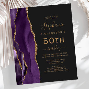 Orçamento Roxo Dourado Ágata Escuro 50º Aniversári
