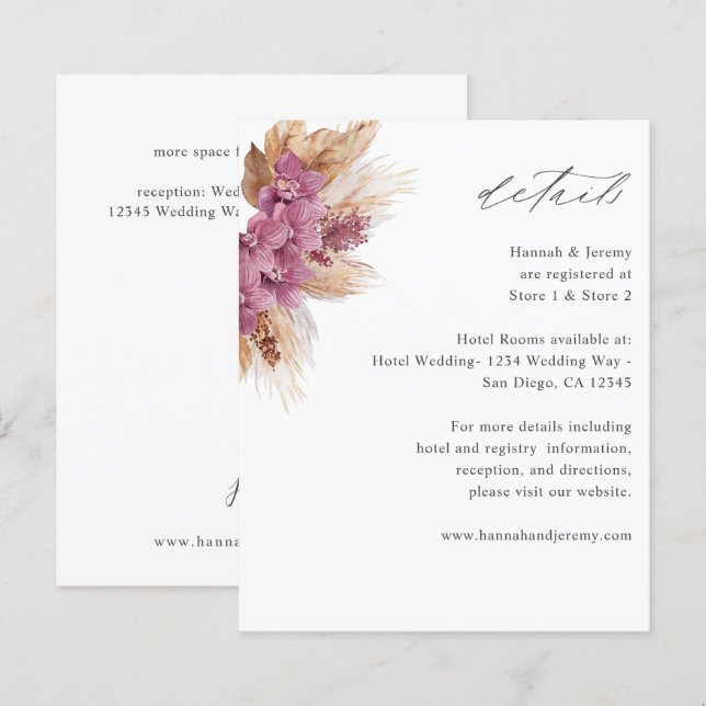 Orçamento Roxo Floral Boho Detalhes (Frente/Verso)