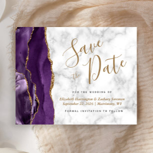 Orçamento Roxo Mármore Ágata Save the Date