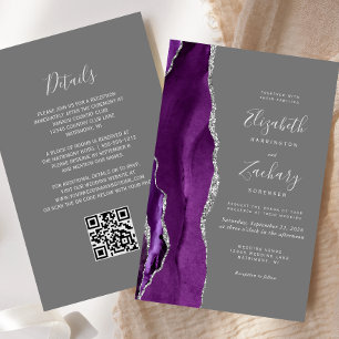Orçamento Roxo Prata Ágata Cinza Código QR Casamen
