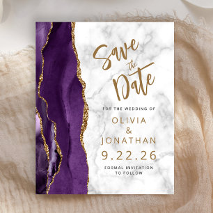 Orçamento Roxo Save the Date de Mármore Ágata Dour