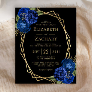 Orçamento Royal Blue Floral Dourado Preto Casament