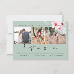 Orçamento RSVP de Casamento Floral de Blush Pink S