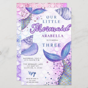 Orçamento Rupla Glitter Sereia Convite de Aniversá