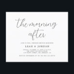 Orçamento Russo Pela Manhã Após Convite De Casamen<br><div class="desc">na manhã seguinte,  convites para brunch de casamento,  rústico,  preto e branco,  elopemento,  barato barato orçamentário,  caligrafia elegante,  simples,  casamento após convite de festas,  dia após o brunch de casamento, </div>