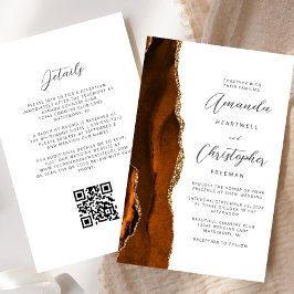 Orçamento Rust Gold Ágata Código QR Casamento