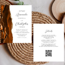 Orçamento Rust Ouro Ágata Código QR Casamento
