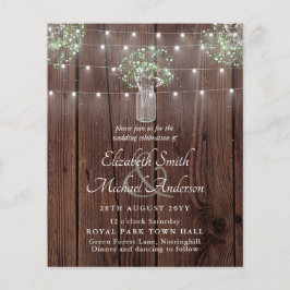 Orçamento Rustic Luzes Mason Jars Gypsophila Casam