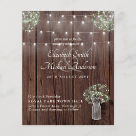 Orçamento Rustic Luzes Mason Jars Gypsophila Casam