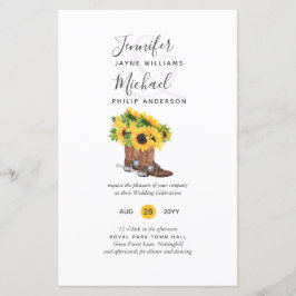 Orçamento Rustic Sunflower Cowboy Boots Casamento