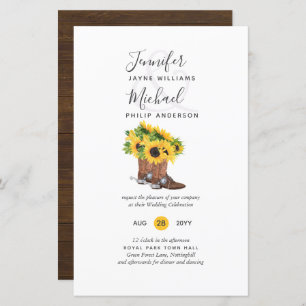 Orçamento Rustic Sunflower Cowboy Boots Casamento