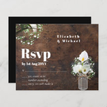 Orçamento Rustic White Calla Lily Wedding RSVP