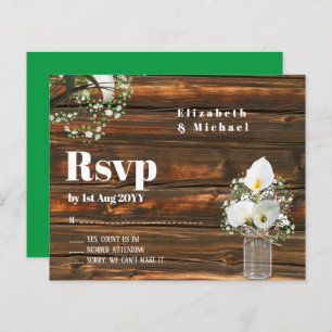 Orçamento Rustic White Calla Lily Wedding RSVP